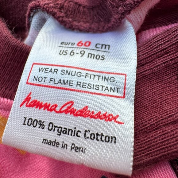 Hanna Andersson Baby Zip Sleeper In Organic Cotton Pink with Stars 6-9 Months - Picture 3 of 6